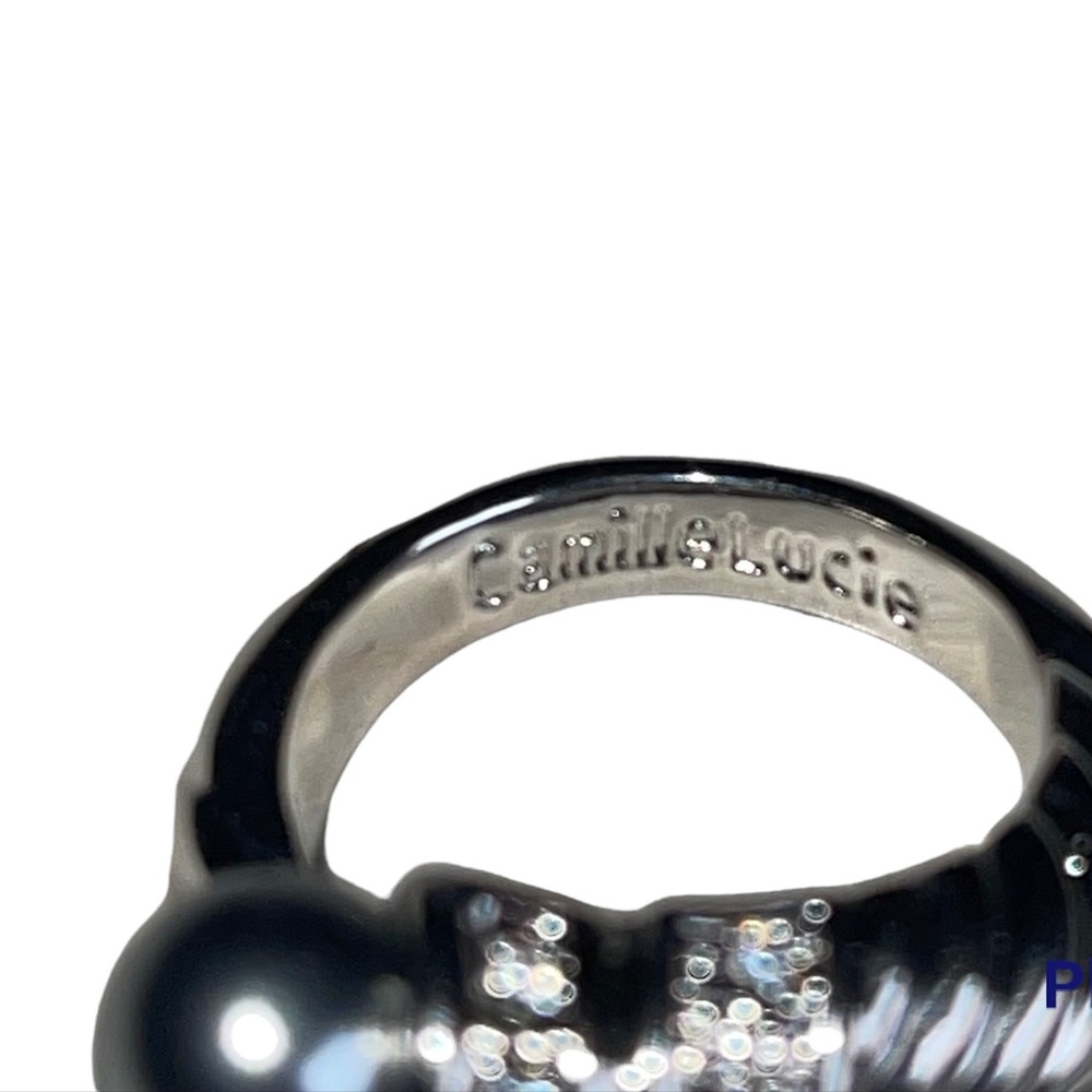 Camille Lucie vintage silver plated statement ring in etc - Picture 10 of 11